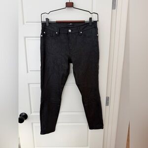 7 For All Mankind Classic Black Suede Like Material Jeans